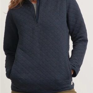 Marine Layer Navy Quilted Pullover Jacket